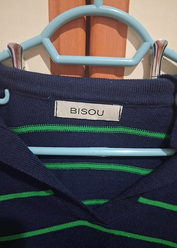 Yeşil Çizgili Uzun Kollu Triko Kazak - Görsel 2