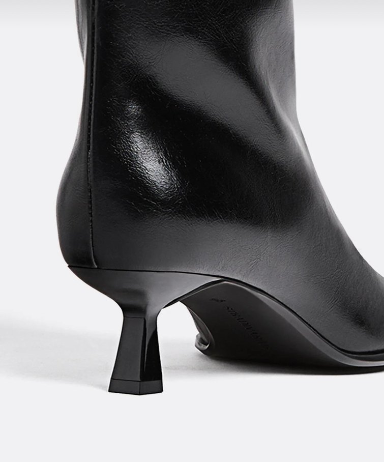 Kadın Siyah Deri Dizüstü Stiletto Çizme - Görsel 3