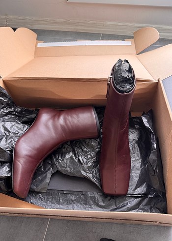 MANGO KARE UÇLU GERÇEK DERİ YARIM BOT - Görsel 5