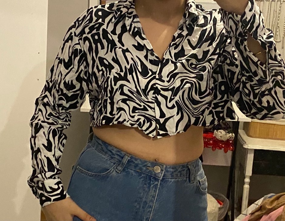 Zebra Desenli Kadın Gömlek - Görsel 2