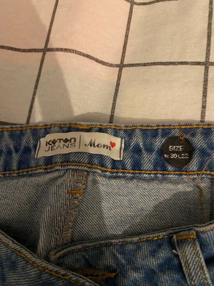 Gri Midi Boy Bol Kesim Kadın Kot Pantolon - Görsel 3