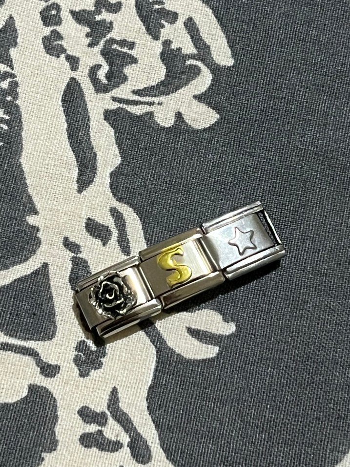 Gül, s harfi ve yıldız desenli charm - Görsel 4