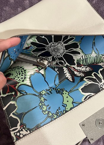 Tokalı Beyaz Süet Kadın Çanta - Görsel 3