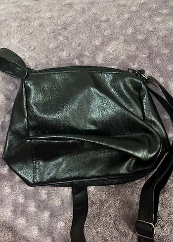 Kilitli Siyah Deri Gotik Kadın Çanta - Görsel 2