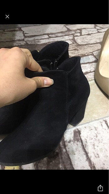 Kışlık hafif topuklu suet bot