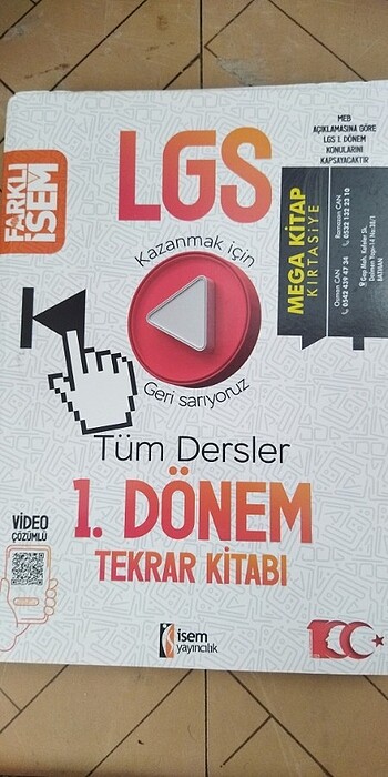 İsem yayınları 8. Sınıf lgs tüm dersler 1. Dönem tekrar kitabı 