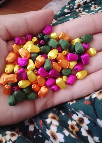 Renkli El İşi Boncuklar armut boncuk - Görsel 2