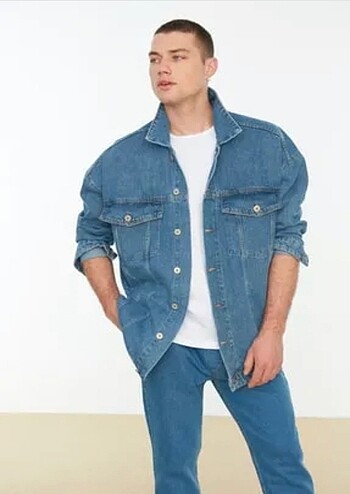 TRENDYOL MAN Oversize Denim Kot Ceket