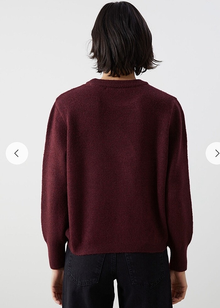 LCWAİKİKİ Kadın Bordo Kazak - Görsel 3