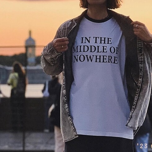 m Beden BE BLUE Baskılı Beyaz Tshirt