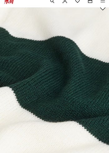 H&M Kadın Çizgili Oversize Kazak - Görsel 2