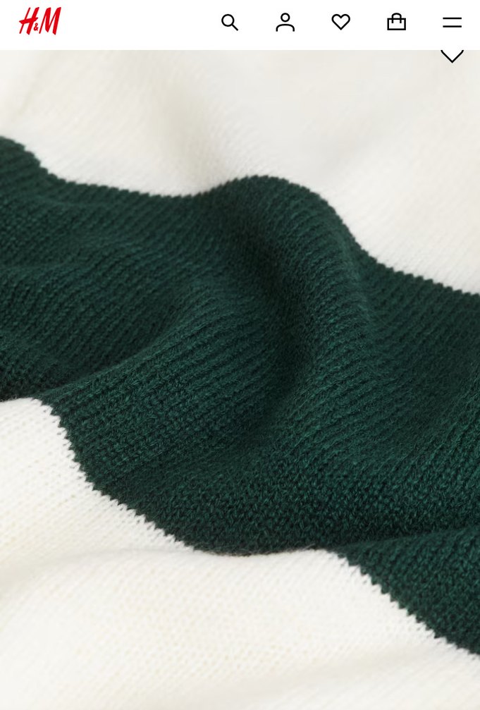 H&M Kadın Çizgili Oversize Kazak - Görsel 2