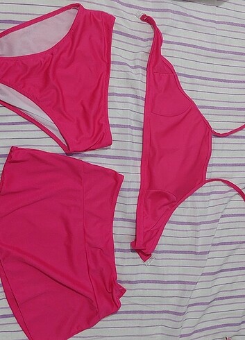 3 parça Pembe bikini