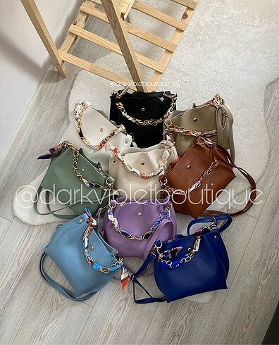 Zara Bej fularlı çanta
