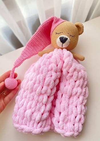 Pembe Örgü Ayıcık Peluş Oyuncak