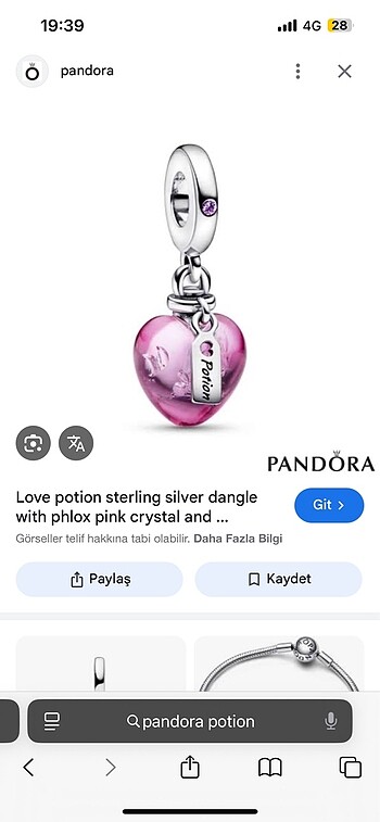 Pandora Orijinal Pandora love potion charm