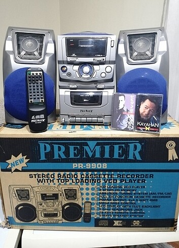 PREMIER PR-9908 MP3 VCD Müzik Seti + Ekstra 2 Kaset