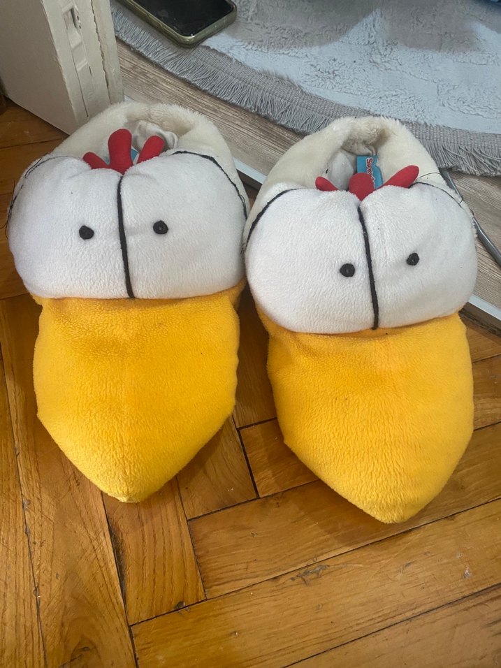 Kız Çocuk Sarı Baskılı Sıcak Terlik - Görsel 2