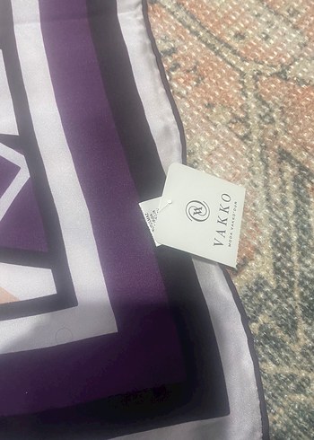 Mor Bohem Tarzı Kadın İpek fular - Görsel 3