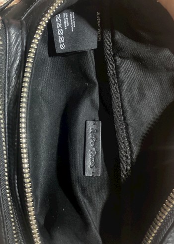 Siyah Deri Fermuarlı Biker Çanta - Görsel 2