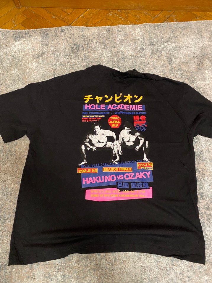 Siyah Baskılı Oversize Erkek Tişört - Görsel 2