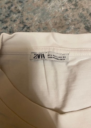 Erkek Beyaz Keten Kısa Kollu Basic Tişört - Görsel 2