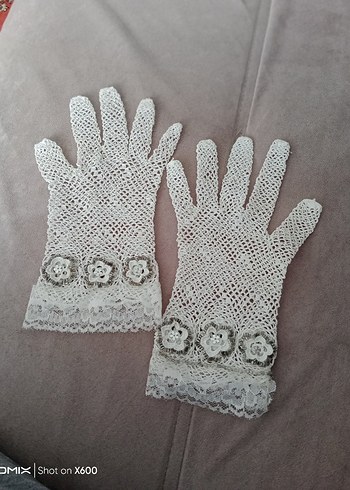 Dantel Detaylı Beyaz Örgü Kadın Eldiveni - Görsel 6