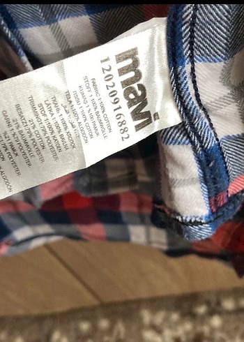 Mavi jean ekoseli kadın gömlek - Görsel 3