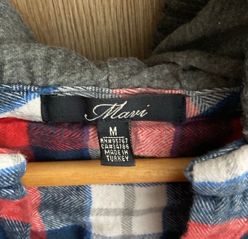 Mavi jean ekoseli kadın gömlek - Görsel 2