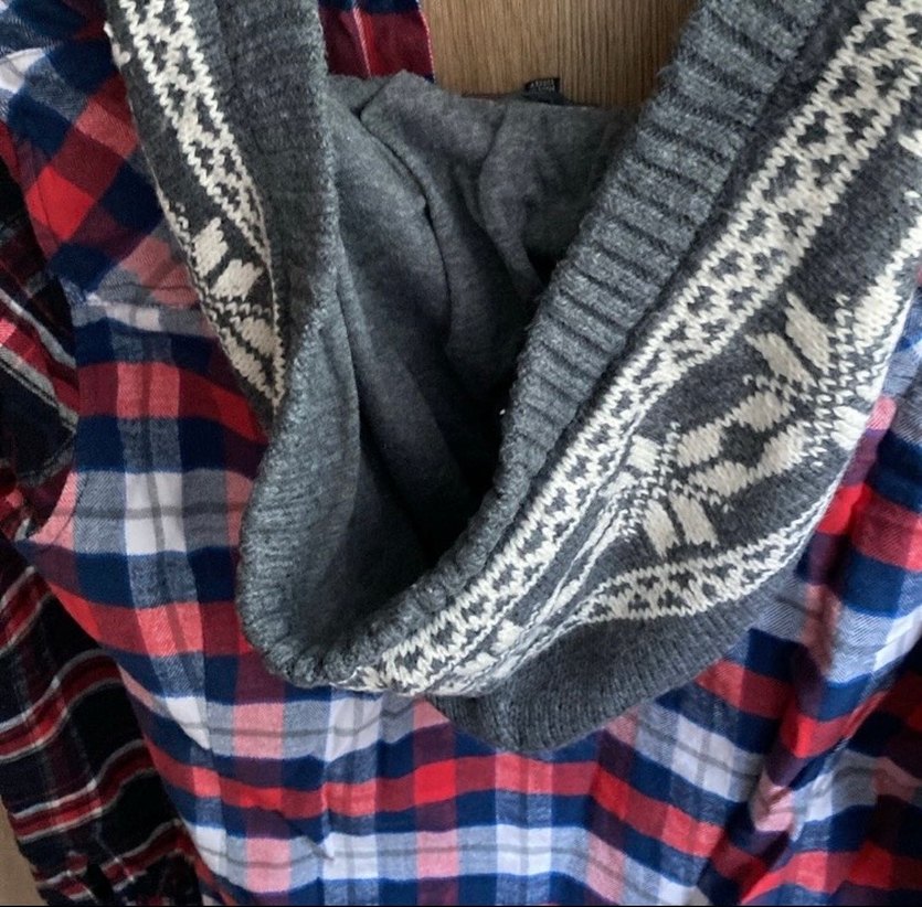 Mavi jean ekoseli kadın gömlek - Görsel 5