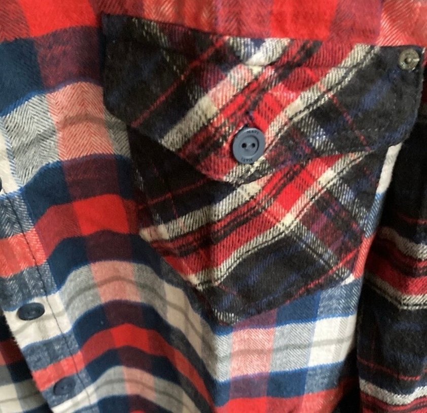 Mavi jean ekoseli kadın gömlek - Görsel 4