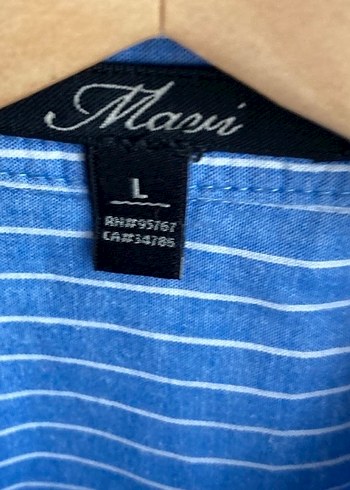 Mavi markalı kadın gömlek - Görsel 4