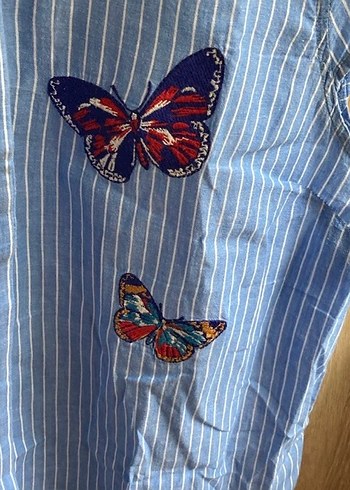 Mavi markalı kadın gömlek - Görsel 2