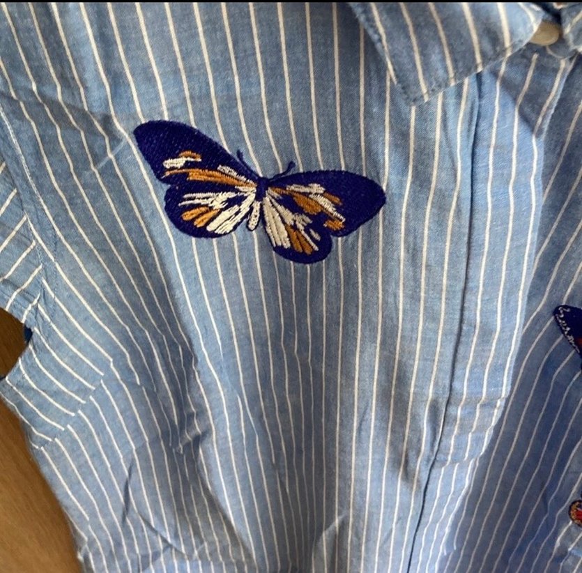 Mavi markalı kadın gömlek - Görsel 3