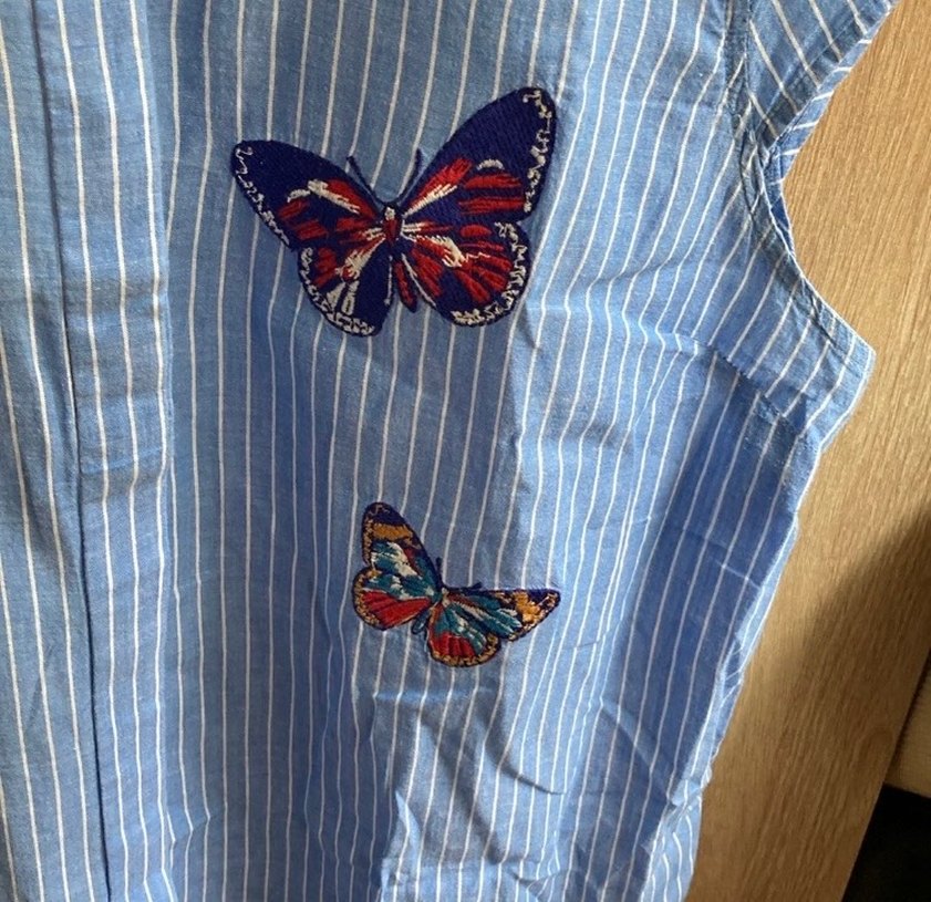 Mavi markalı kadın gömlek - Görsel 2