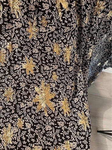 xs Beden siyah Renk Zara kadife yakalı gold altın işlemeli mini elbise