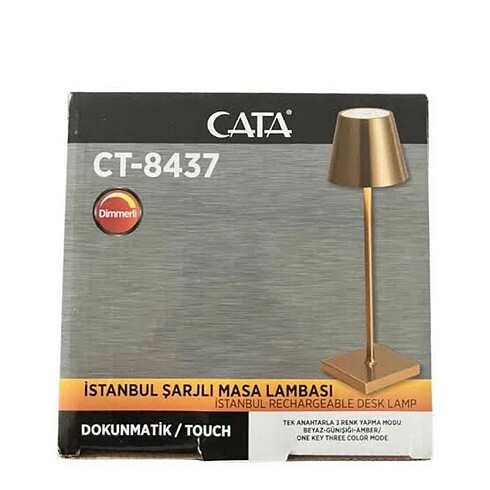 Beden altın Renk Cata markalı İstanbul serisi şarjlı abajur