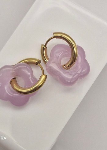 Parlak Pembe Mini Çiçek Küpeler