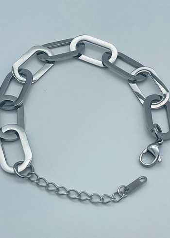 Diğer Minimalist Gri Zincir Detaylı Kadın Bileklik