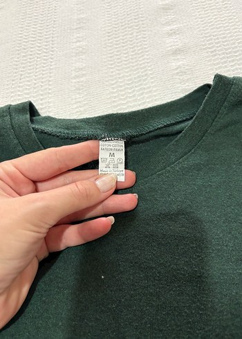 Yeşil ve Turuncu Oversize Kısa Kollu Kadın Tişört - Görsel 3