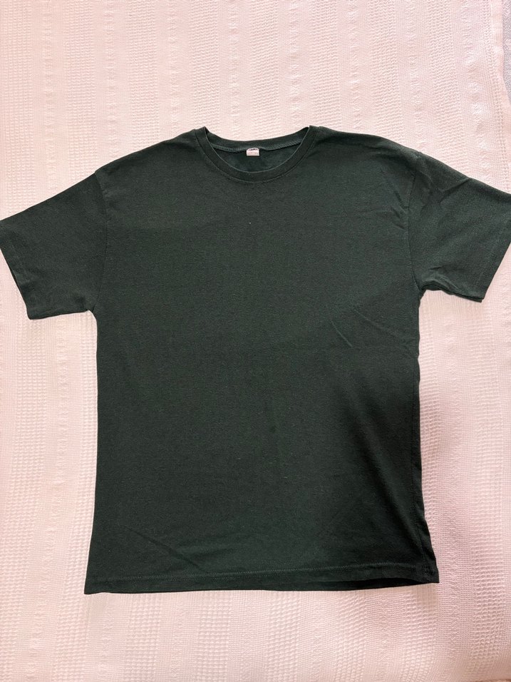 Yeşil ve Turuncu Oversize Kısa Kollu Kadın Tişört - Görsel 2