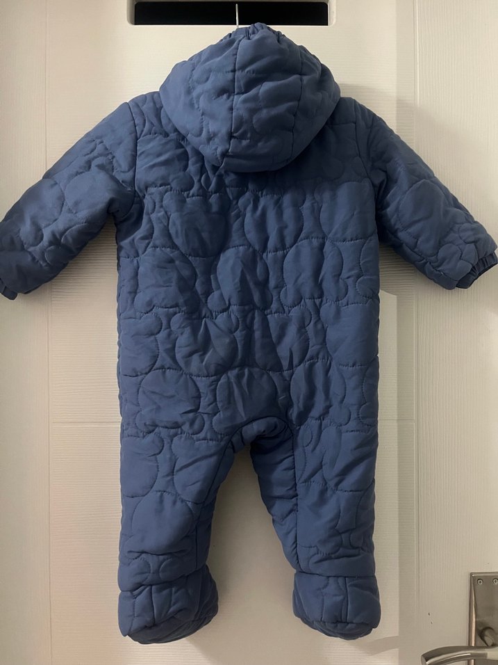 Mavi Kapüşonlu Erkek Bebek Tulum - Görsel 2