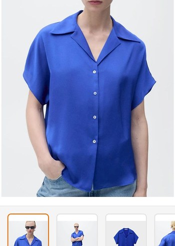 mango saten gömlek - Görsel 2