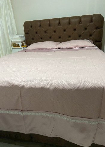 Nakışlı pudra pembe Yatak Örtüsü - Görsel 4