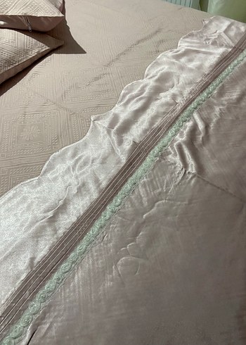 Nakışlı pudra pembe Yatak Örtüsü - Görsel 13