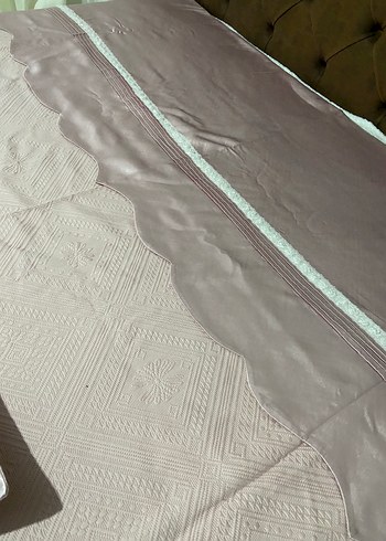 Nakışlı pudra pembe Yatak Örtüsü - Görsel 14