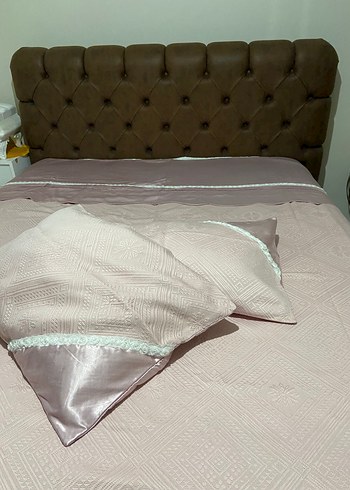 Nakışlı pudra pembe Yatak Örtüsü - Görsel 12