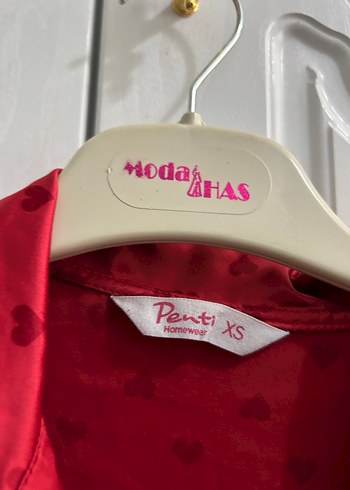 Penti Parlak Kırmızı Uzun Kollu Kadın Pijama Üstü