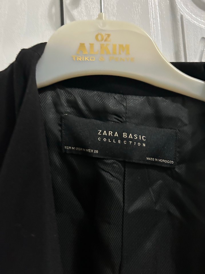 Kadın Siyah Deri Kemerli Ofis Blazeri - Görsel 2