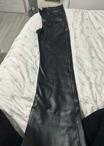 Deri Siyah Kadın Pantolon - Görsel 2